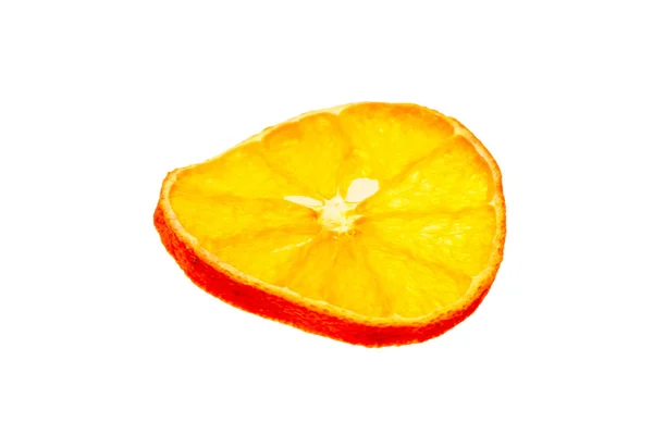 Rebanada seca fondo blanco naranja — Foto de Stock
