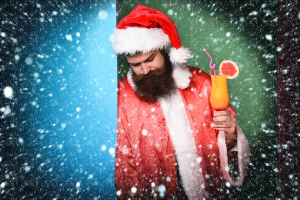 Trastornado barbudo santa claus hombre — Foto de Stock