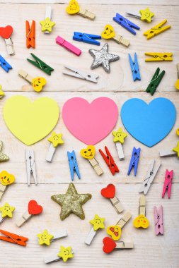 Sevgililer günü kartları clothespins ile