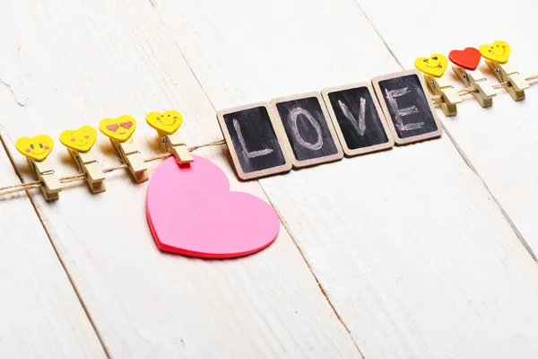 Cartão Valentim com placas — Fotografia de Stock