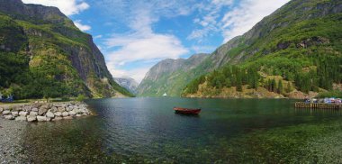 beautiful norway mountains and water clipart