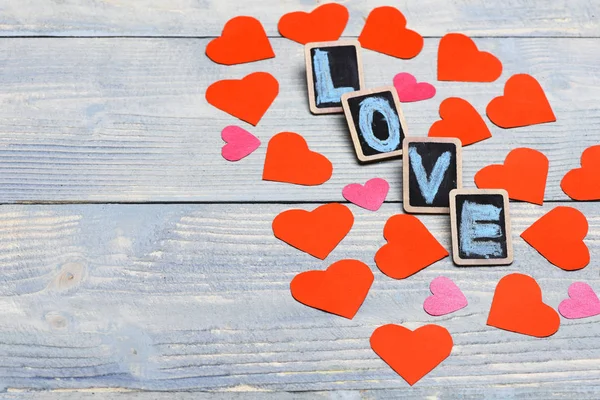 Hearts-valentine papieru z desek — Zdjęcie stockowe