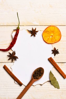 kaşığı baharat kompozisyonu