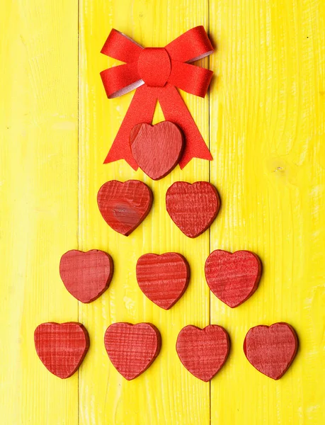 Valentin-Herzen aus Holz — Stockfoto