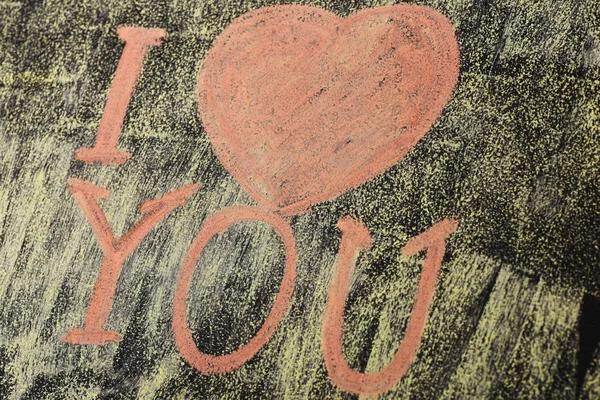 Seni seviyorum tebeşir tarafından boyalı