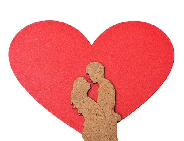 Happy love wooden couple — Stock Photo, Image