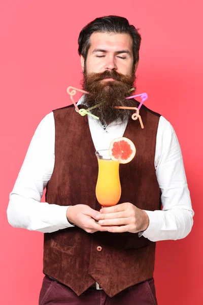 Serious handsome bearded man — Stock Photo, Image