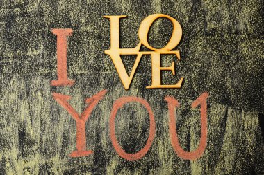 Seni seviyorum tebeşir tarafından boyalı