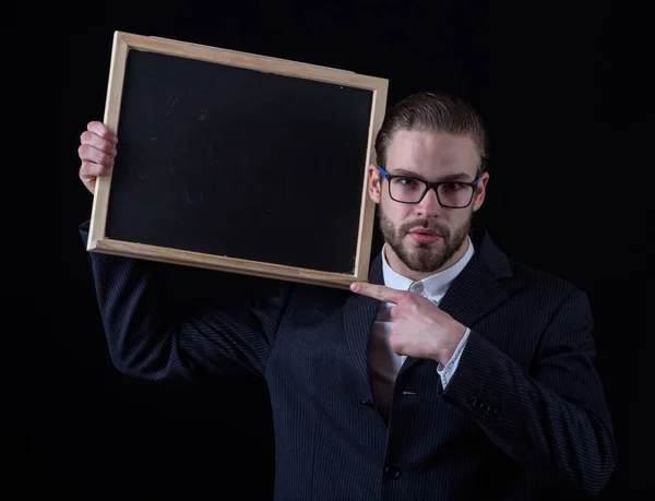 Business man in black suit — Stock Photo, Image