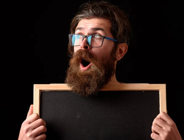 Hipster surpreso em óculos — Fotografia de Stock