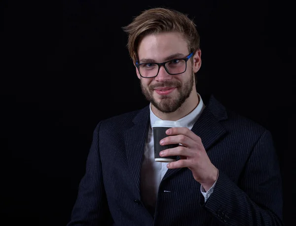 Sonriente hombre de negocios en traje —  Fotos de Stock