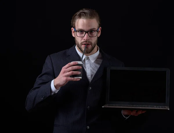 Thoughtful business man in suit — Stock Photo, Image