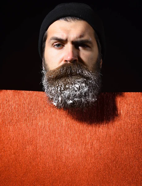 Jóképű férfi havas szakállal — Stock Fotó
