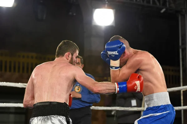 Un boxeador no identificado en el ring durante la lucha por el ranking de poin —  Fotos de Stock