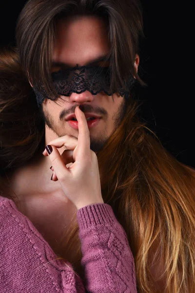 Bearded man in lace bandage — Stock Photo, Image