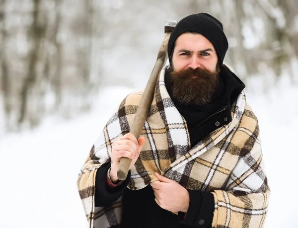 Snygg man eller skogshuggare — Stockfoto