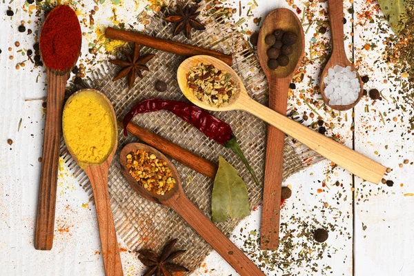 Set of various aromatic spices — Stock Photo, Image