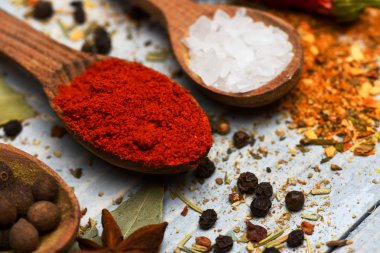 çeşitli aromatik baharat seti