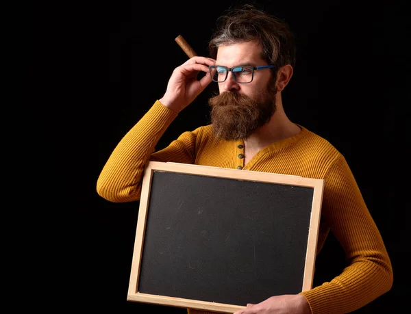 Seriöser Hipster mit Brille — Stockfoto