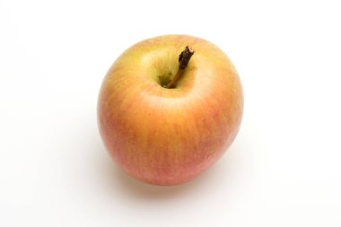 turuncu ya da sarı elma meyve üzerinde beyaz izole