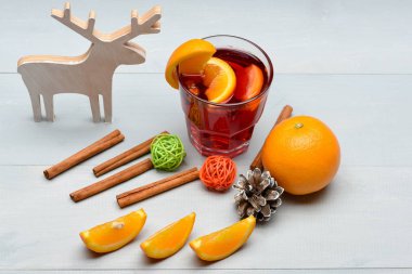 çay veya tarçın, portakal, süper Noel'de mulled şarap