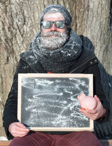 Tahtalı ve domuzlu adam. — Stok fotoğraf