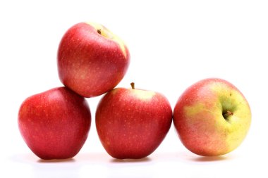 beyaz izole Kırmızı elma meyve