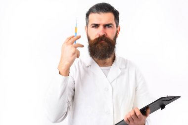 Kaba sakallı Kafkas doktor ya da lisansüstü öğrencisi