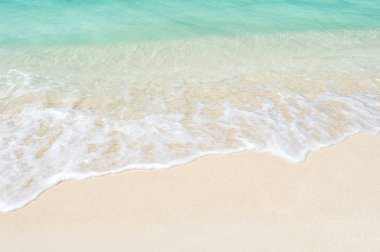 dalgalı deniz, okyanus su arka plan Antigua kum Coast