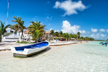 yelkenli tekne su beach, Costa Maya, Meksika