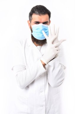 Kaba sakallı Kafkas doktor ya da lisansüstü öğrencisi