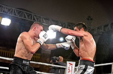 Kimliği belirsiz bir boksörler sıralaması için kavga sırasında halka