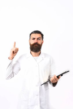 Kaba sakallı Kafkas doktor ya da lisansüstü öğrencisi