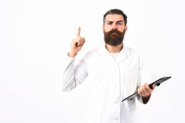 Kaba sakallı Kafkas doktor ya da lisansüstü öğrencisi