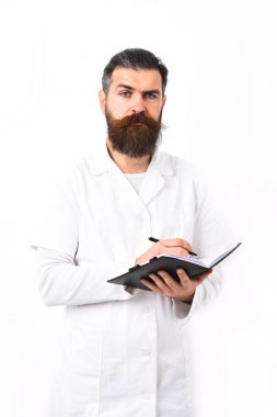 Kaba sakallı Kafkas doktor ya da lisansüstü öğrencisi