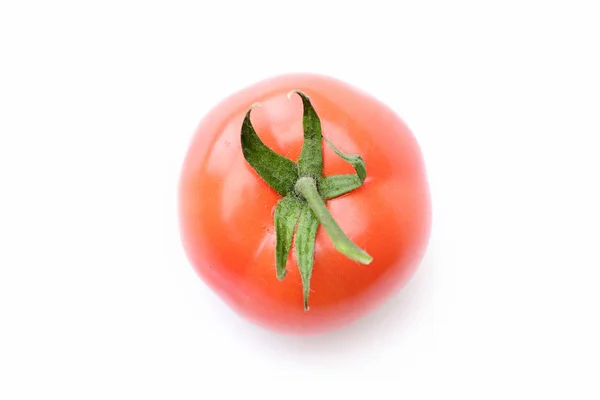 Czerwony pomidor izolowany na białym tle — Zdjęcie stockowe