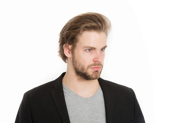 Joven hombre de negocios con camisa gris y chaqueta negra — Foto de Stock