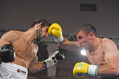 boksörler sıralaması için kavga sırasında halka