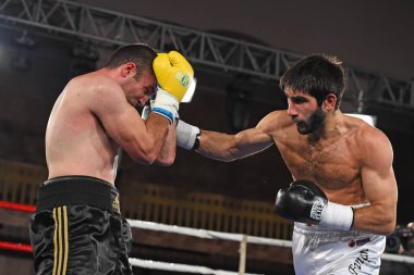 boksörler sıralaması için kavga sırasında halka