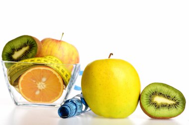 Taze meyve: elma, kivi ve turuncu ile ölçmek teyp