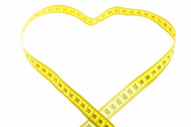 sarı beyaz izole bant şeklinde kalbinde ölçme