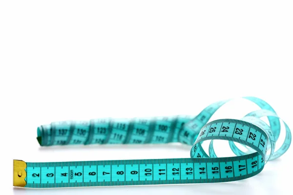 Conceito de precisão, medição e precisão: régua flexível sobre branco — Fotografia de Stock