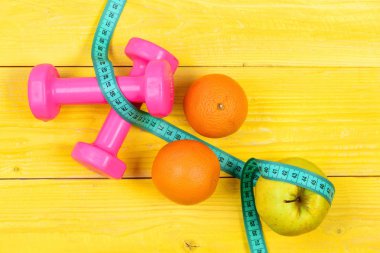 aerobik kavramı, teyp, meyve ölçme ile Halter ağırlık