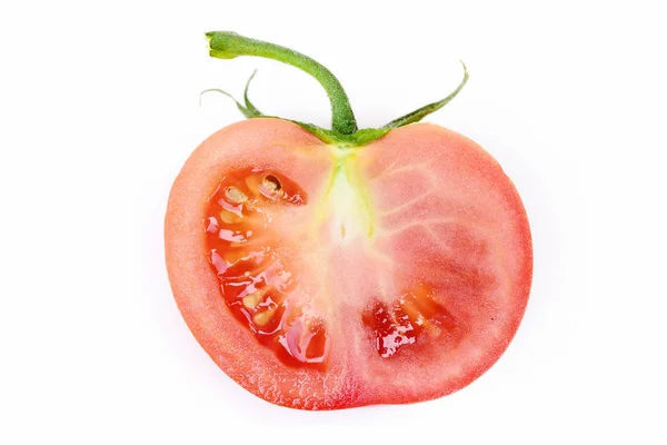 Tomato half piece isolated on white — Stock Photo, Image