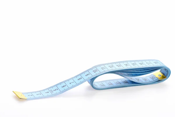 Ruler for sewing in blue color, isolated on white background — Stock Photo, Image