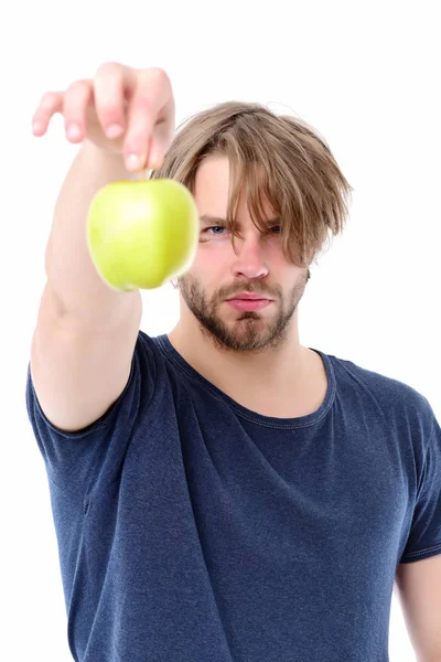 Macho con manzana — Foto de Stock