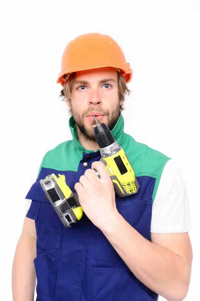 Contractor and tool — Stock Photo, Image