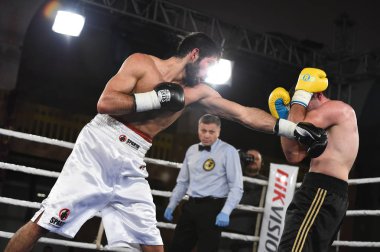 boksörler sıralaması için kavga sırasında halka