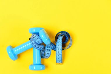 Halter veya Halter ve sarı, aerobik kavramı kasette ölçme