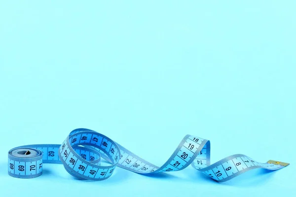 파란색 풀리게 측정 테이프 — 스톡 사진